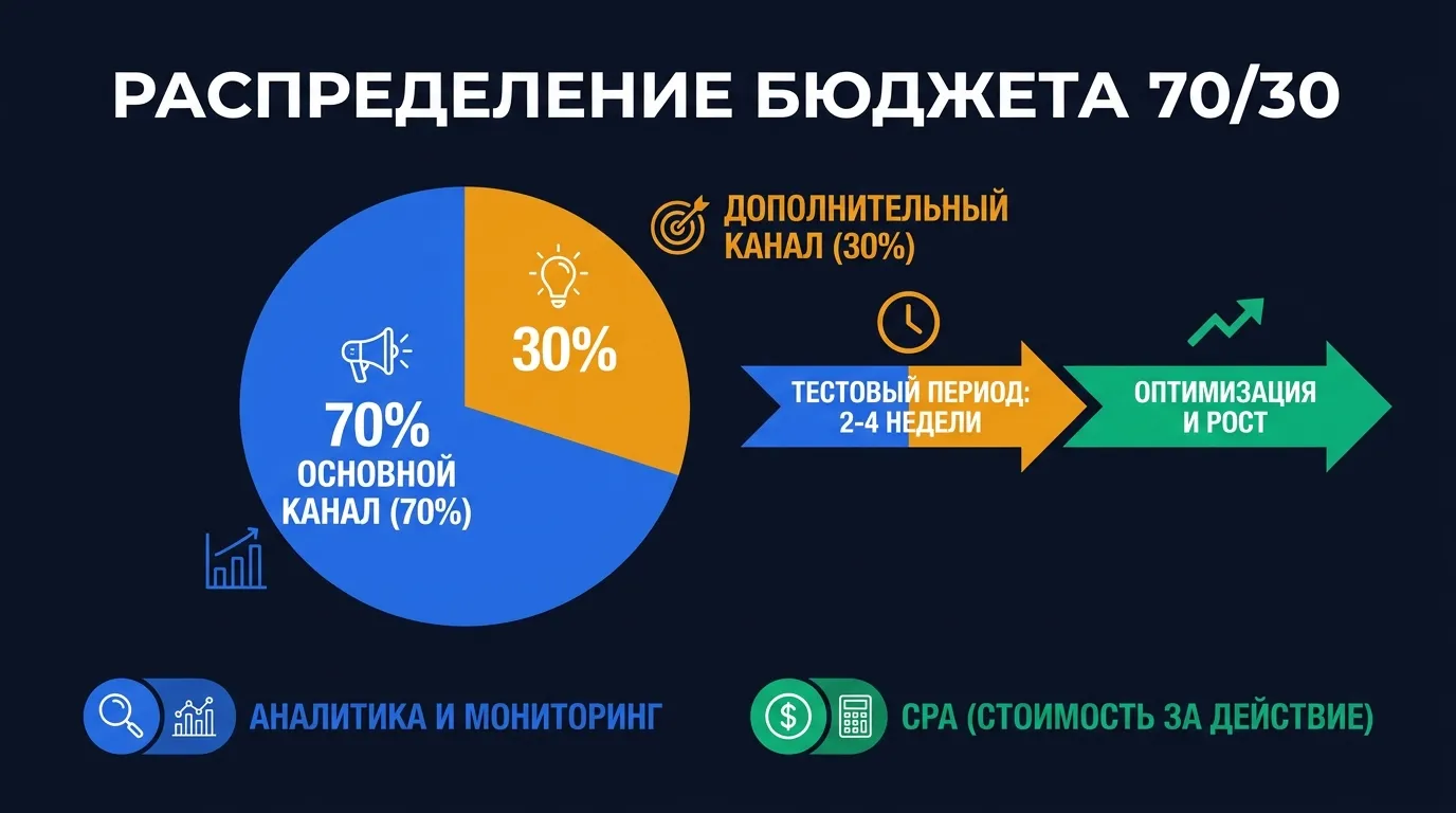 Распределение бюджета между VK Ads и Яндекс.Директ: формула 70/30 как стартовая точка с пересмотром по CPA