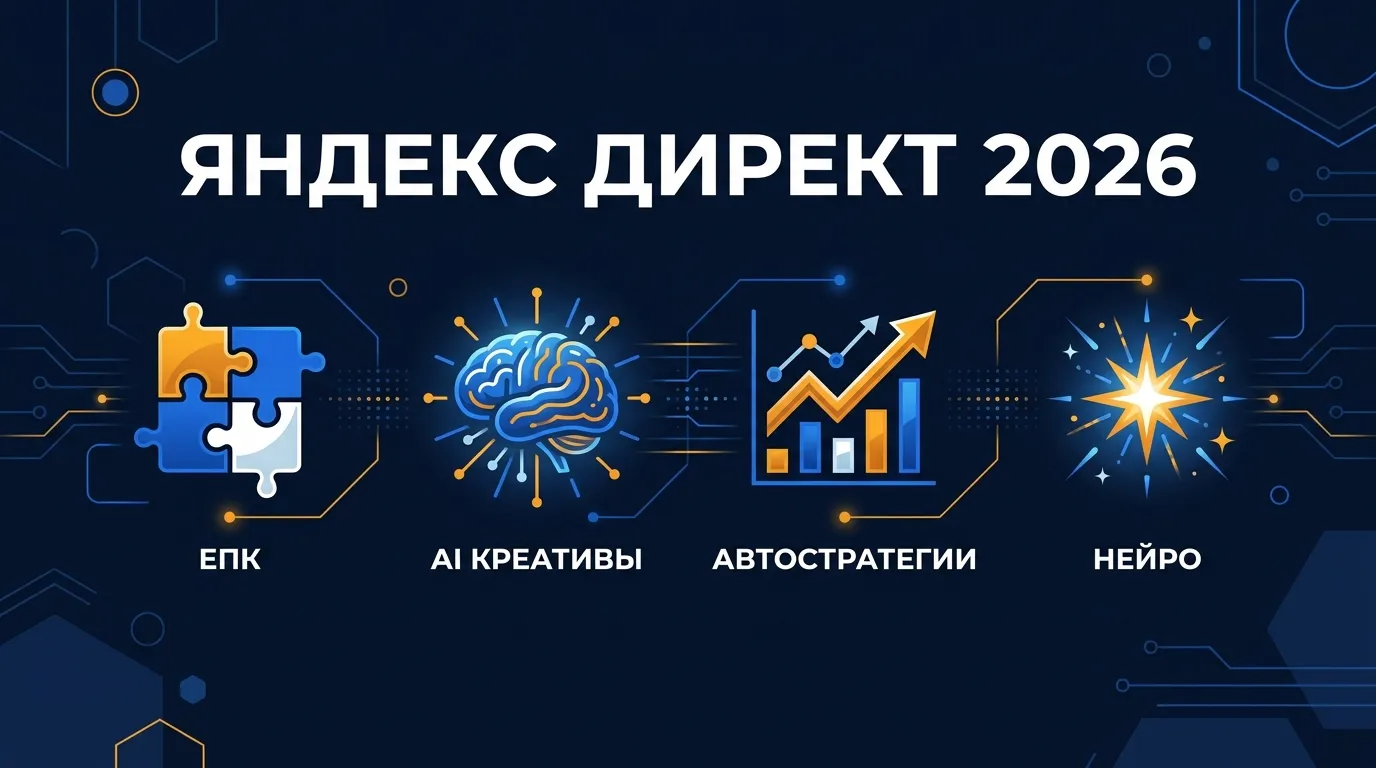 Яндекс.Директ в 2026: ЕПК, AI-креативы, автостратегии - что изменилось